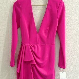 NWT Betsy & Adam Pink Long Sleeve Dress size 2